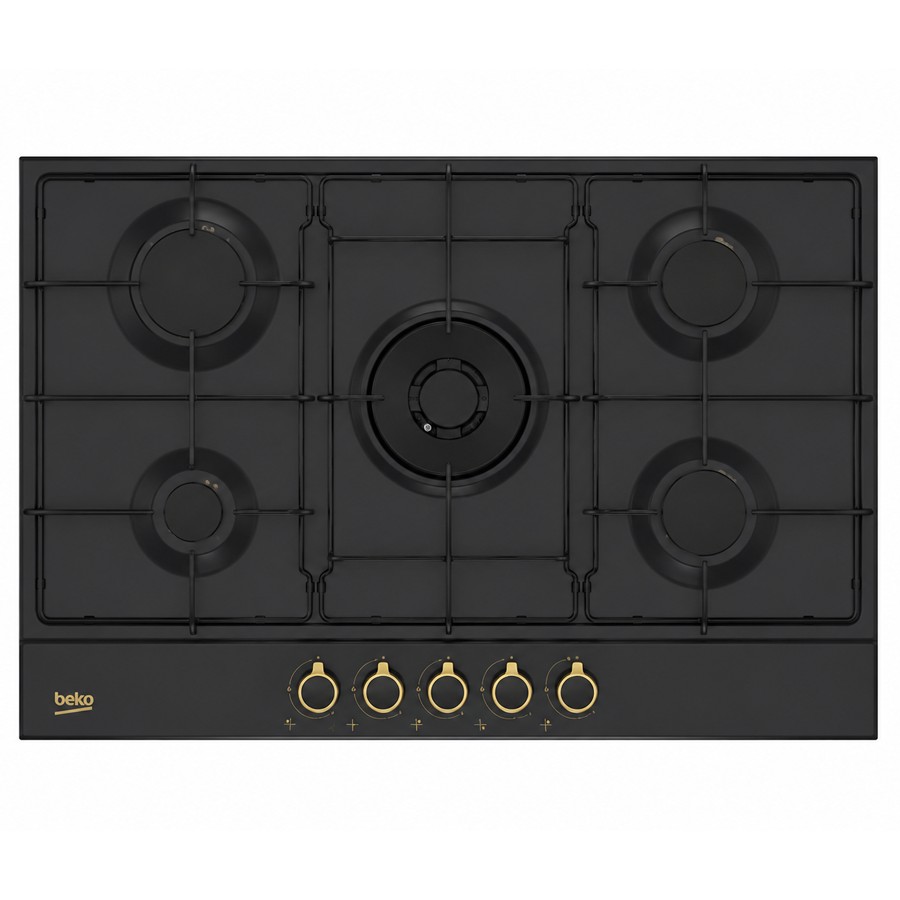 Beko Hob Gas 5 Burners Black 75 cm