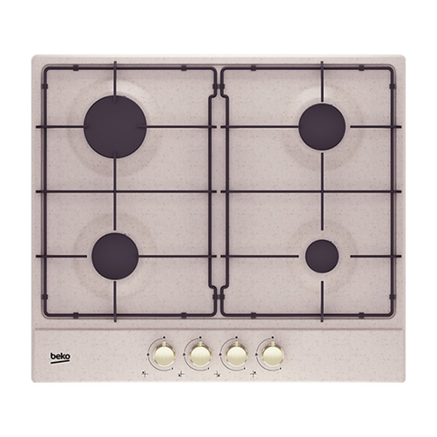 Beko Gas Hob 4 Burner Rustic Biege 60cm